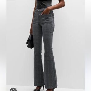 NWT FRAME Le Bardot Glen Plaid Checkered Flare Pants
